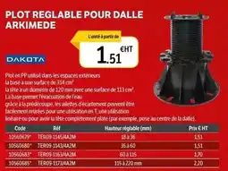 DomPro Lot reglable pour dalle arkimede offre