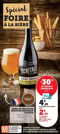 Super U Biere de tradition heritage brasserie 3 monts offre