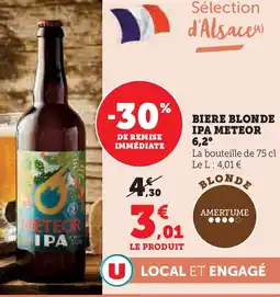 Super U Biere blonde ipa meteor 6,2 offre