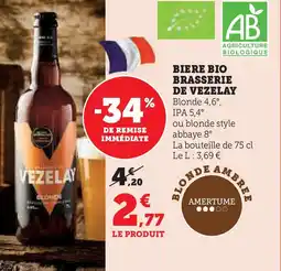 Super U Biere bio brasserie de vezelay offre