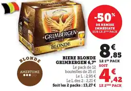 Super U Biere blonde grimbergen 6,7 offre