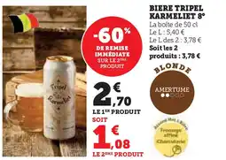 Super U Biere tripel karmeliet 8 offre