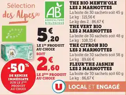 Super U The bio menth'ole les 2 marmottes offre