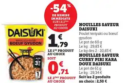 Super U Nouilles saveur daisuki, nouilles saveur daisuki offre