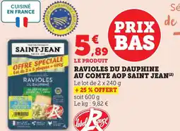 Super U Ravioles du dauphine au comte aop saint jean offre