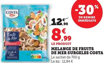 Super U Melange de fruits de mer surgeles costa offre