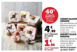 Super U Creme glacee erhard offre