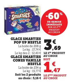 Super U Glace smarties pop up nestle offre