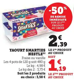 Super U Yaourt smarties nestle offre