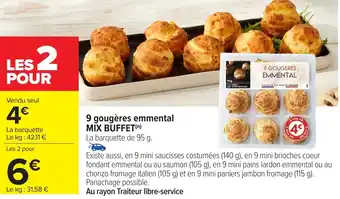 Carrefour Market 9 gougères emmental mix buffet offre