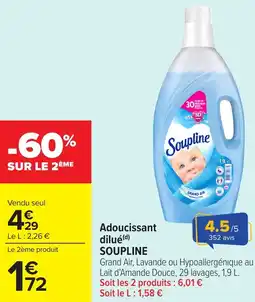 Carrefour Market Adoucissant dilué soupline offre