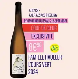 Monoprix L’OURS VERT Alsace AOP alsace riesling offre