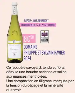 Monoprix DOMAINE PHILIPPE ET SYLVAIN RAVIER Savoie - A.O.P. Apremont offre