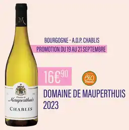Monoprix Domaine de Mauperthuis Bourgogne - A.O.P. Chablis 2023 offre