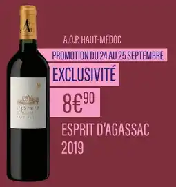 Monoprix Esprit d'Agassac A.O.P. Haut-Médoc Esprit d'Agassac 2019 offre