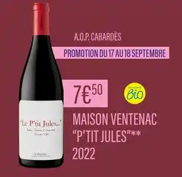 Monoprix Maison Ventenac P'Tit Jules 2022 offre