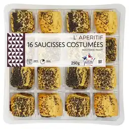 Carrefour MIX BUFFET 16 mini saucisses costumées nature moutarde & pavot offre