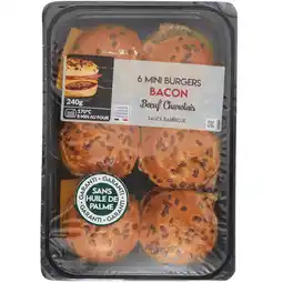 Carrefour MIX BUFFET 6 mini burgers de bœuf au bacon offre