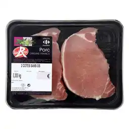 Carrefour 2 côtes de porc sans os Label Rouge CARREFOUR Sélection offre