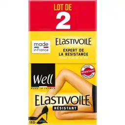 Carrefour WELL Lot de 2 collants Elastivoile résistant offre