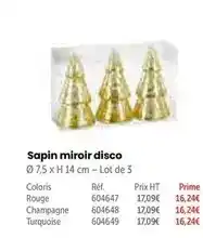 Retif Sapin miroir disco offre