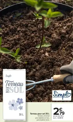Carrefour Market Terreau pour sol offre