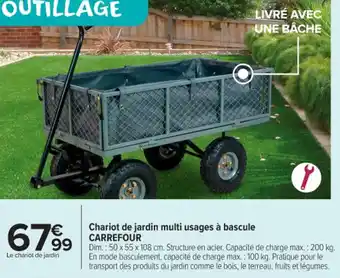 Carrefour Market Chariot de jardin multi usages à bascule carrefour offre