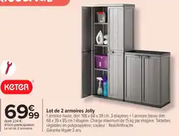Carrefour Market Lot de 2 armoires jolly offre