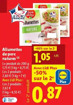 Lidl Allumettes de porc natures offre