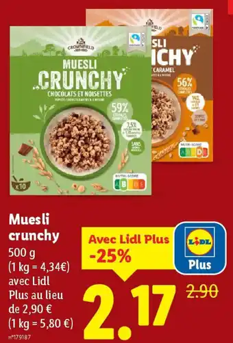Lidl Muesli crunchy offre