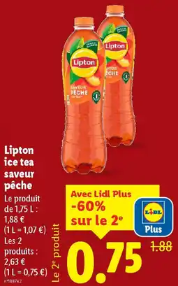 Lidl Lipton ice tea saveur pêche offre