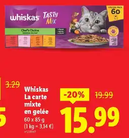 Lidl Whiskas La carte mixte en gelée offre
