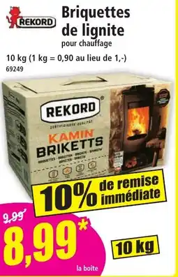 Norma Briquettes de lignite offre