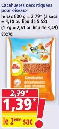 Norma Cacahuètes décortiquées pour oiseaux offre