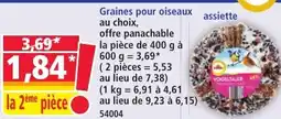 Norma Graines pour oiseaux assiette offre