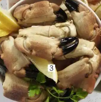 Pinces de tourteau cuites