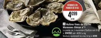 Huîtres fines de claires marennes oléron n°1