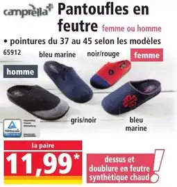 Norma Camprella pantoufles en feutre offre