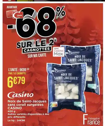 Géant Casino Casino noix de saint-jacques sans corail surgelées offre