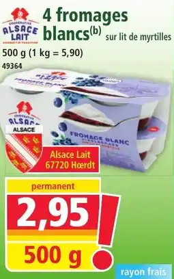Norma ALSACE LAIT 4 fromages blancs offre