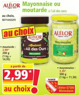 Norma ALELOR Mayonnaise ou moutarde offre