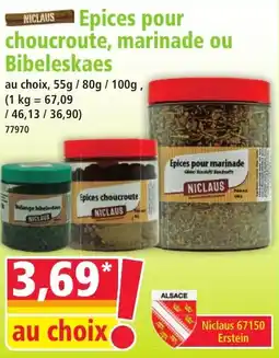 Norma NICLAUS Epices pour choucroute, marinade ou Bibeleskaes offre