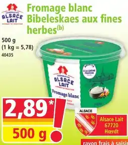 Norma Fromage blanc Bibeleskaes aux fines herbes offre