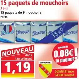 Norma 15 paquets de mouchoirs offre