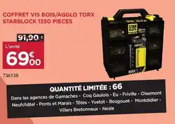 Gedimat Coffret vis bois/agglo torx starblock 1350 pieces offre