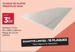 Gedimat Plaque de platre pregyplac ba15 offre