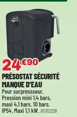 Brico Pro Présostat sécurité manque d'eau offre