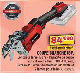 Brico Pro Coupe branche 18v offre