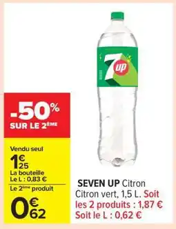Carrefour SEVEN UP Citron Citron vert, 1,5 L offre