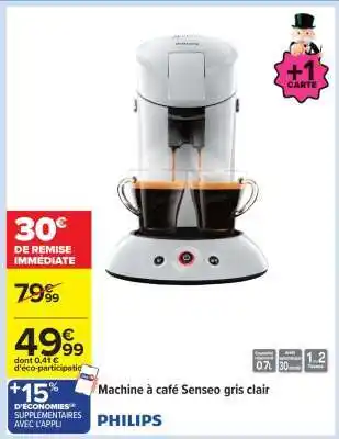 Carrefour Machine à café Senseo gris clair offre
